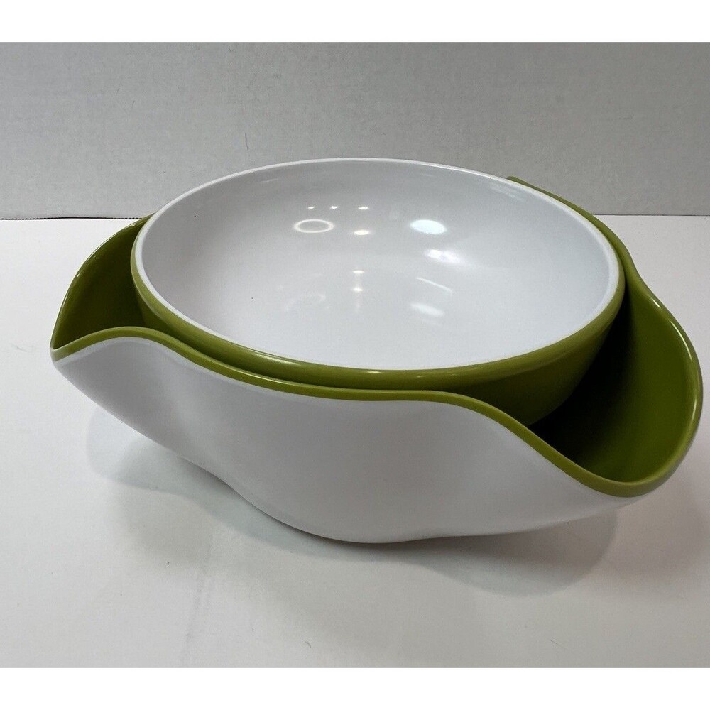 Joseph Joseph Double Dish Pistachio Bowl and Snack Serving Bowl Green & White
